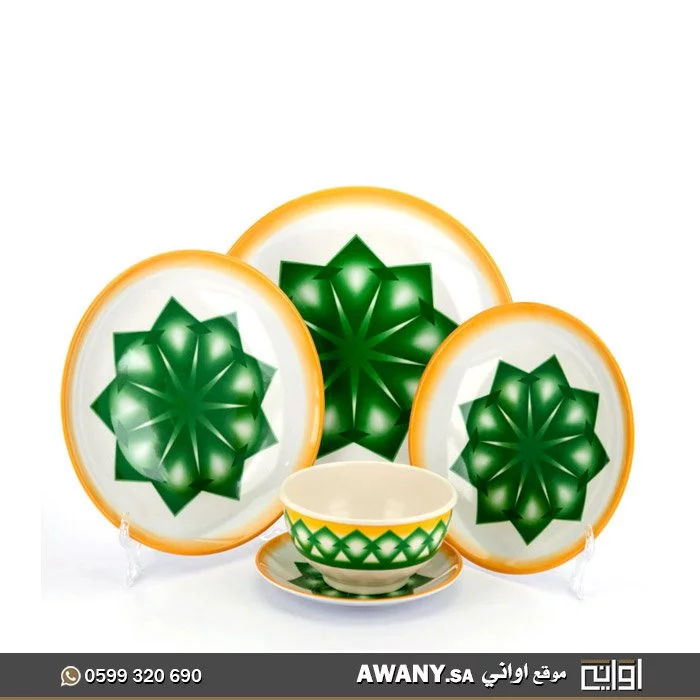 صحون ميلامين المنديل اخضر