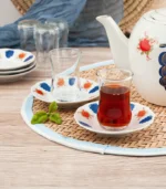 ⁦طقم شاي شعبي نقشة العنب⁩ - الصورة ⁦3⁩