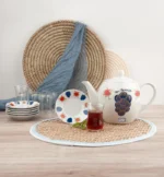 طقم شاي شعبي نقشة العنب