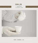 ⁦بساطة وتألق طقم فناجين قهوة عربية ابيض⁩ - الصورة ⁦5⁩