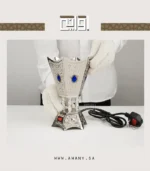 ⁦مبخرة كهربائية سحر الفضي بلمعة الكريستال الأزرق🩵تحول ليلتك الى قصيدة شعرية وليلة شاعرية⁩ - الصورة ⁦6⁩
