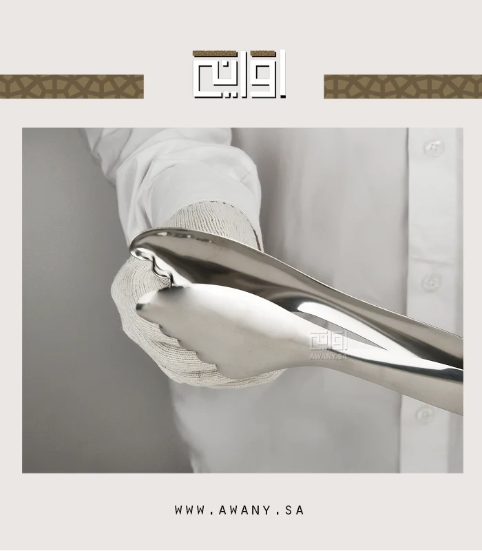 زوم تحجيم ملقط تقديم الطعام فضي ملقط طعام ستانلس ستيل تحكم وأناقة في التقديم - الصورة 5