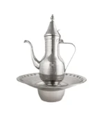 فخامة الضيافة مع كل قطرة ابريق غسول مع الطشت بفخامة الفضي